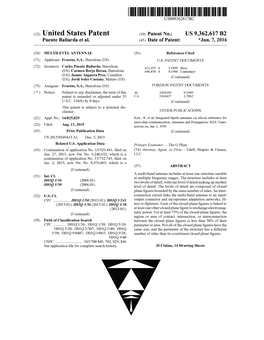 (12) United States Patent (10) Patent No.: US 9,362,617 B2 Puente Baliarda Et Al