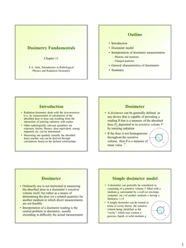 11. Dosimetry Fundamentals