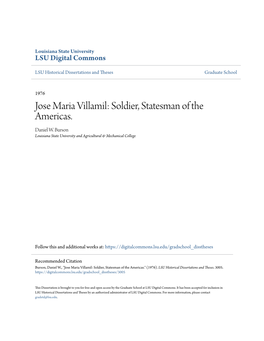 Jose Maria Villamil: Soldier, Statesman of the Americas