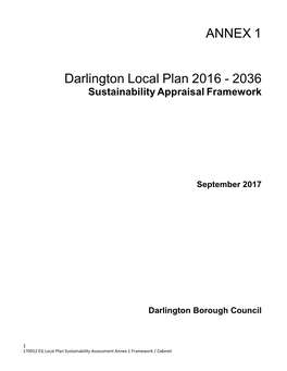 ANNEX 1 Darlington Local Plan 2016