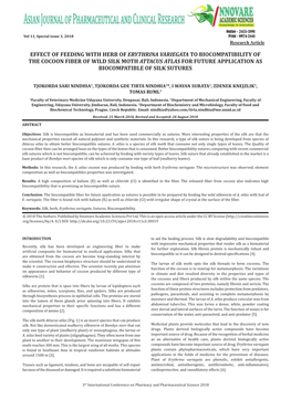 Effect of Feeding with Herb of Erythrina Variegata To