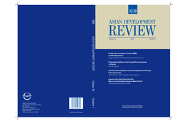 2003 ASIAN DEVELOPMENT REVIEW Volume 20