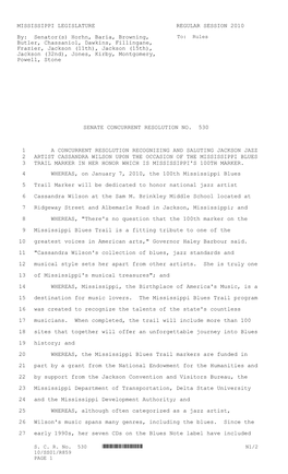 MISSISSIPPI LEGISLATURE REGULAR SESSION 2010 By