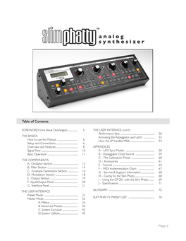 Slim Phatty Manual