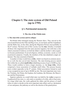 Chapter I. the State System of Old Poland (Up to 1795)