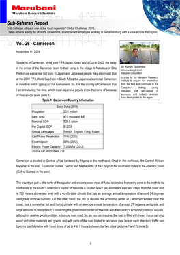 Cameroon Sub-Saharan Report