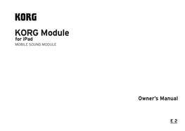 KORG Module Owner's Manual