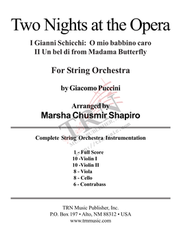 I Gianni Schicchi: O Mio Babbino Caro II Un Bel Di from Madama Butterfly