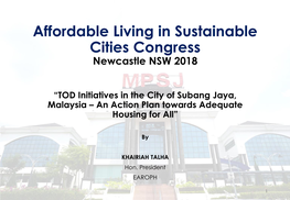 Subang Jaya, Malaysia – an Action Plan Towards Adequate Housing for All”