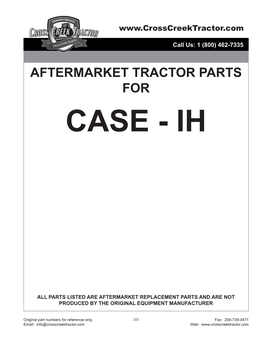 Aftermarket Case IH Tractor Parts Catalog