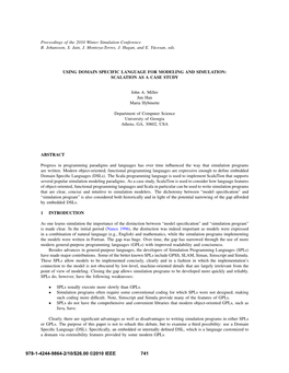 Using Domain Specific Language for Modeling and Simulation: Scalation As a Case Study