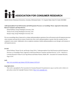 Association for Consumer Research