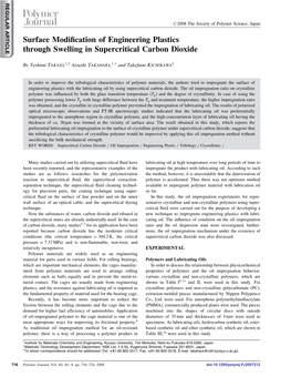 Surface Modification of Engineering Plastics Through Swelling In