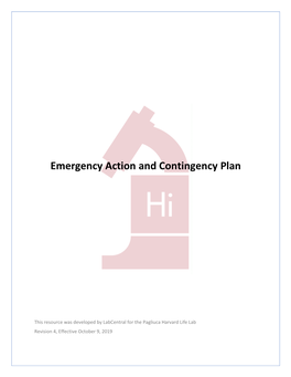 Emergency Action and Contingency Plan