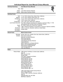 Individual Report for Jose Manuel Ciriaco Miranda Individual Summary: Jose Manuel Ciriaco Miranda