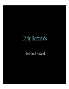 Early Hominidshominids