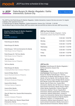 JEEP Bus Time Schedule & Line Route