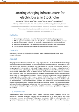 Locating Charging Infrastructure for Electric Buses in Stockholm