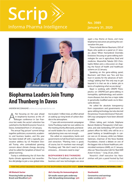 Biopharma Leaders Join Trump and Thunberg in Davos