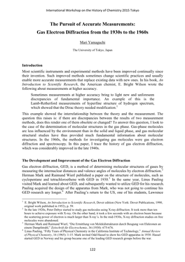 The Pursuit of Accurate Measurements: Gas Electron Diffraction from the 1930S to the 1960S