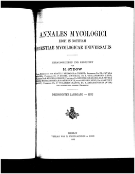 Annales Mycologici Editi in Notitiam