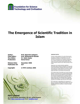 The Emergence of Scientific Tradition in Islam