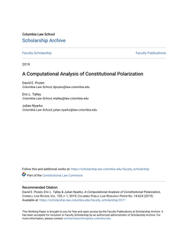 A Computational Analysis of Constitutional Polarization