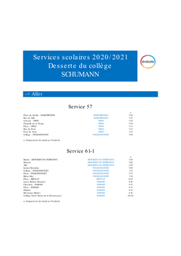 Services Scolaires 2020/2021 Desserte Du Collège SCHUMANN