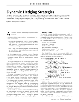 Dynamic Hedging Strategies
