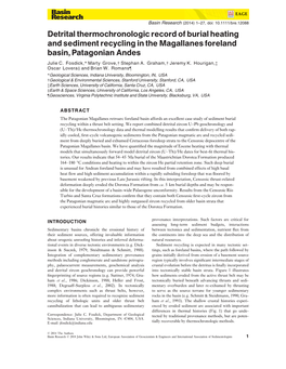 Detrital Thermochronologic Record of Burial Heating and Sediment Recycling in the Magallanes Foreland Basin, Patagonian Andes Julie C