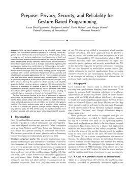 Prepose: Privacy, Security, and Reliability for Gesture-Based Programming