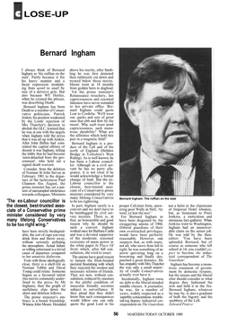 LOSE-UP Bernard Ingham