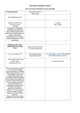 Whittlesey Community Groups Public