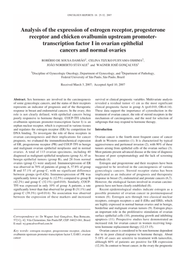 Transcription Factor I in Ovarian Epithelial Cancers and Normal Ovaries