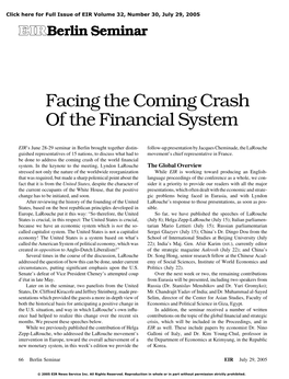 Facing the Coming Crash of the Financial System