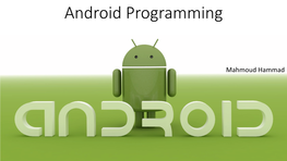 Introduction to Android Programming