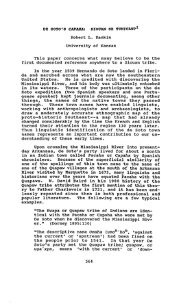 Robert L. Rankin University of Kansas This Paper Concerns What Many Believe to Be the First Documented Reference Anywhere To