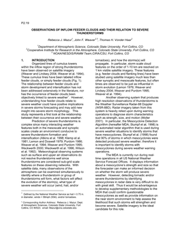 P2.19 Observations of Inflow Feeder Clouds and Their