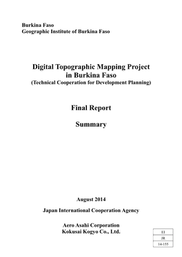 Digital Topographic Mapping Project in Burkina Faso Final Report