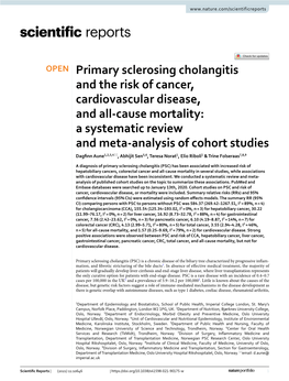 Primary Sclerosing Cholangitis and the Risk of Cancer, Cardiovascular
