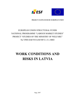 Work Conditions and Risks in Latvia