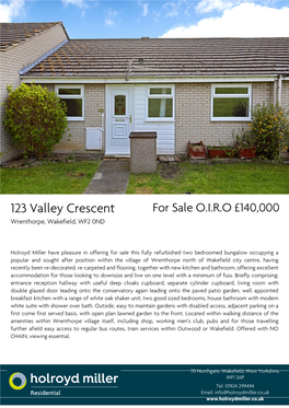 123 Valley Crescent for Sale O.I.R.O £140,000 Wrenthorpe, Wakefield, WF2 0ND