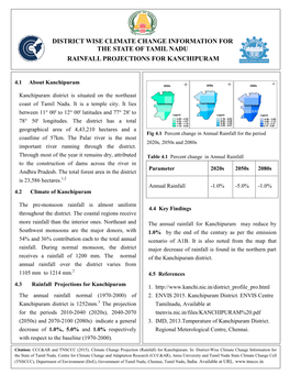 Rainfall Projections for Kanchipuram District Wise Climate Change Information for the State of Tamil Nadu