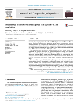 Importance of Emotional Intelligence in Negotiation and Mediation