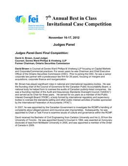 7 Annual Best in Class Invitational Case Competition