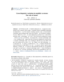 Cross-Linguistic Variation in Modality Systems: the Role of Mood∗