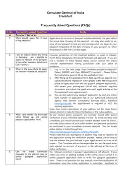 Faqs on Consular Services