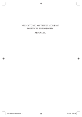 Prehistoric Myths in Modern Political Philosophy Appendix