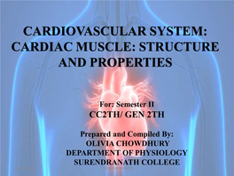 Cardiac Muscle: Structure and Properties