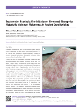 Treatment of Psoriasis After Initiation of Nivolumab Therapy for Metastatic Malignant Melanoma: an Ancient Drug Revisited